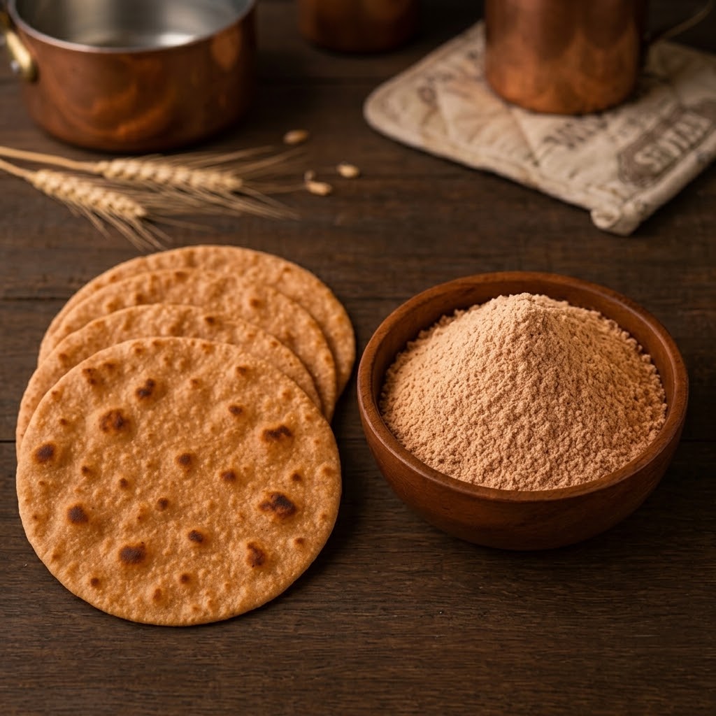 দেশি গমের লাল আটা